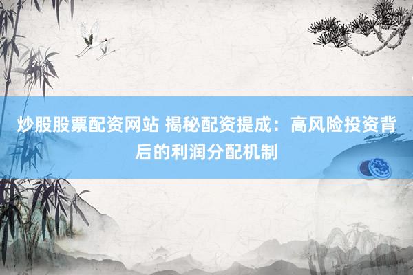 炒股股票配资网站 揭秘配资提成：高风险投资背后的利润分配机制