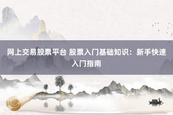 网上交易股票平台 股票入门基础知识：新手快速入门指南