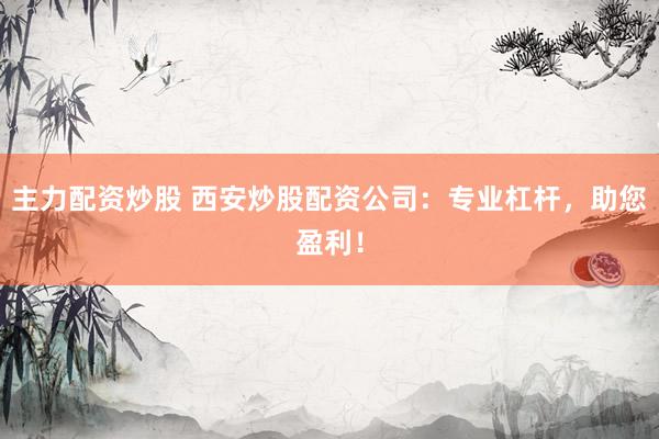主力配资炒股 西安炒股配资公司：专业杠杆，助您盈利！