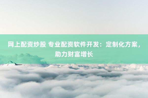 网上配资炒股 专业配资软件开发：定制化方案，助力财富增长