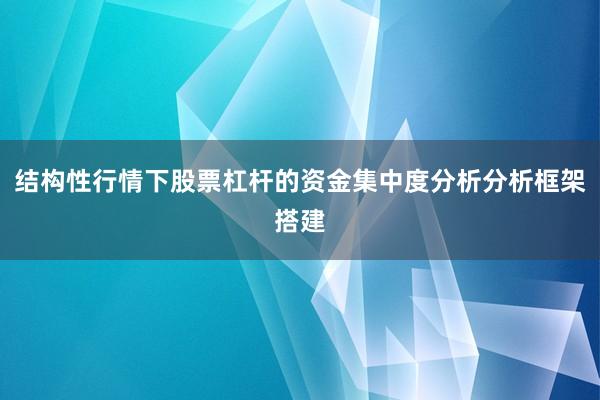 结构性行情下股票杠杆的资金集中度分析分析框架搭建